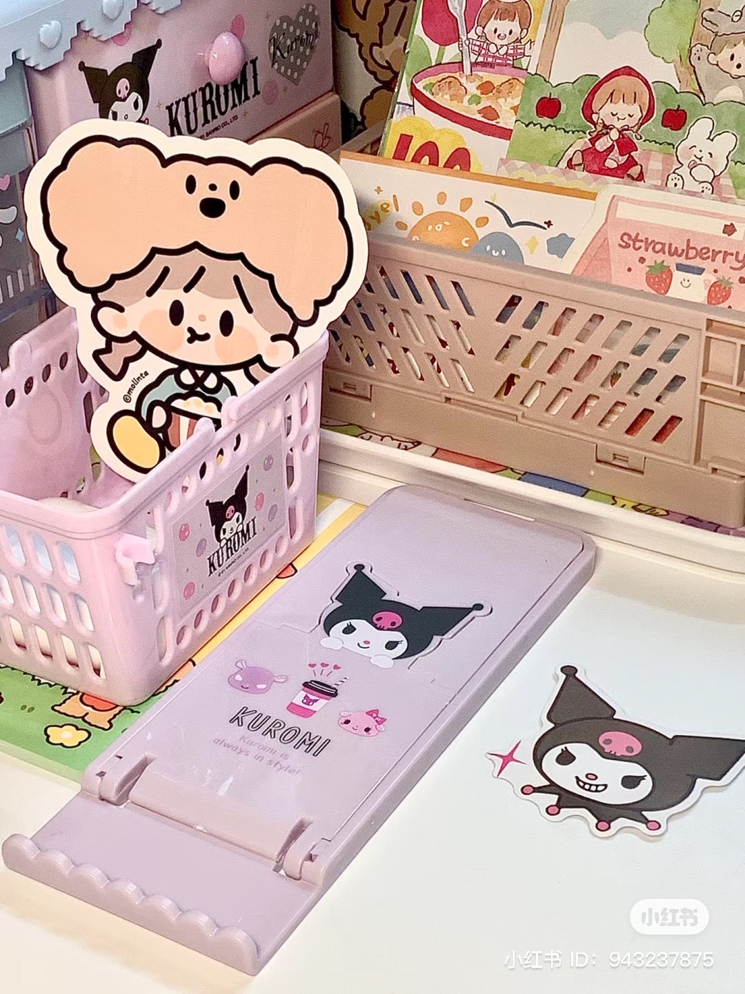 Sanrio|ipad/手机桌面便携支撑/支架/可调节角度/可折叠收起|约6 x 0.7 x 15.7 cm