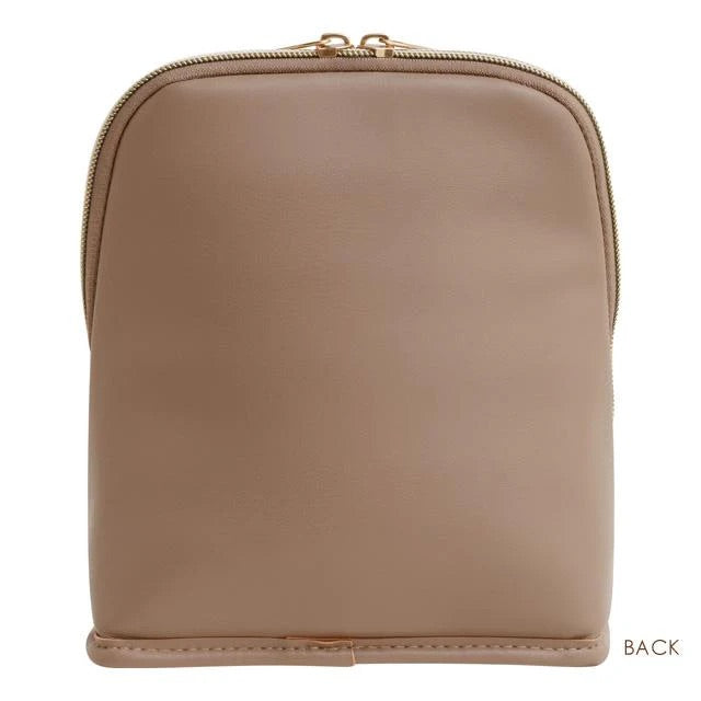 Rilakkuma轻松熊|皮质感站立式多功能收纳包/角色碎花内里/化妆包/铅笔盒/文具收纳/内部分区超亮点|約200×170×70mm