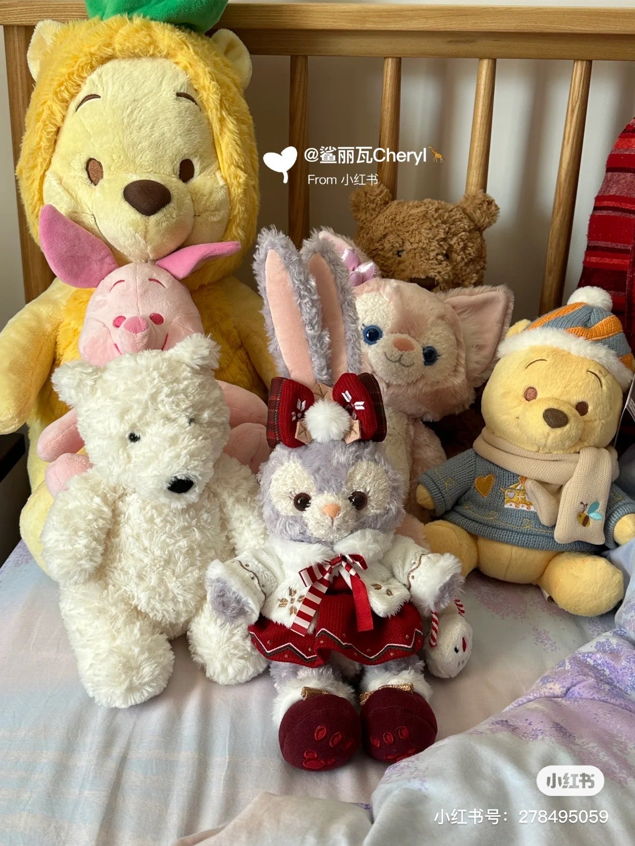 Disney SH|winnie the pooh冬日毛衣围巾噗噗公仔/玩偶