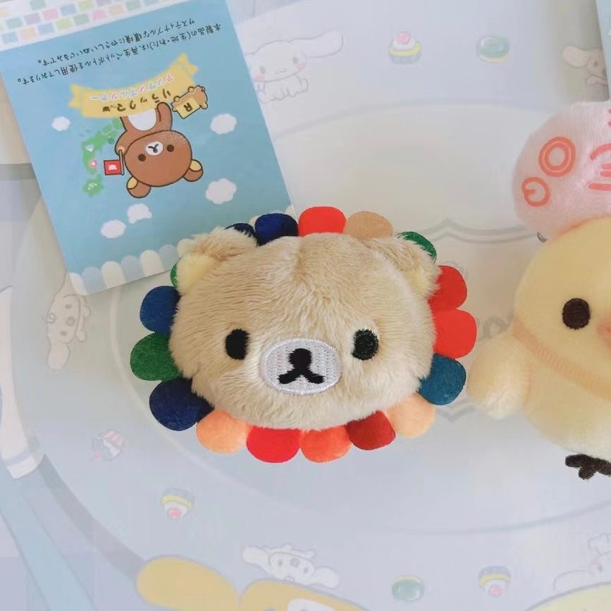 Rilakkuma轻松熊|限定彩虹棕熊胸针/太阳花别针/环保材料制成/深棕色