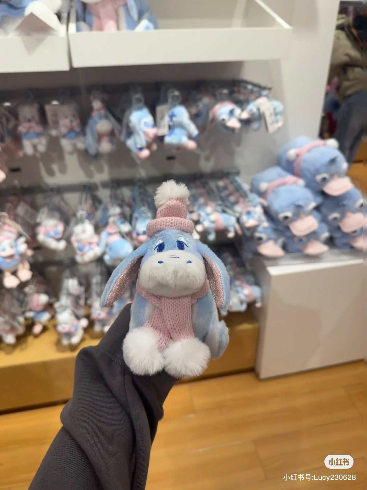 Disney|Winter Shiny Color Pink Blue Mascot Holder /Plush Keychain|15.5x12.5x8.5cm approx.