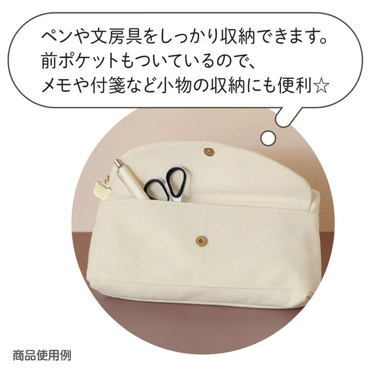 Rilakkuma轻松熊|Favorite Things Pen Case Pencil Pouch Beige San-X 最喜欢的东西系列简约精致刺绣多层笔袋/金属熊头拉链/收纳包|约100×210×50mm