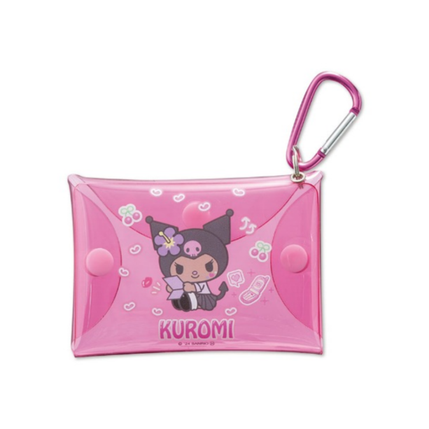 Sanrio三丽鸥|Avail联名平成辣妹黑皮库洛米粉色透明挂包/钥匙包/零钱包/收纳包|约8x11cm
