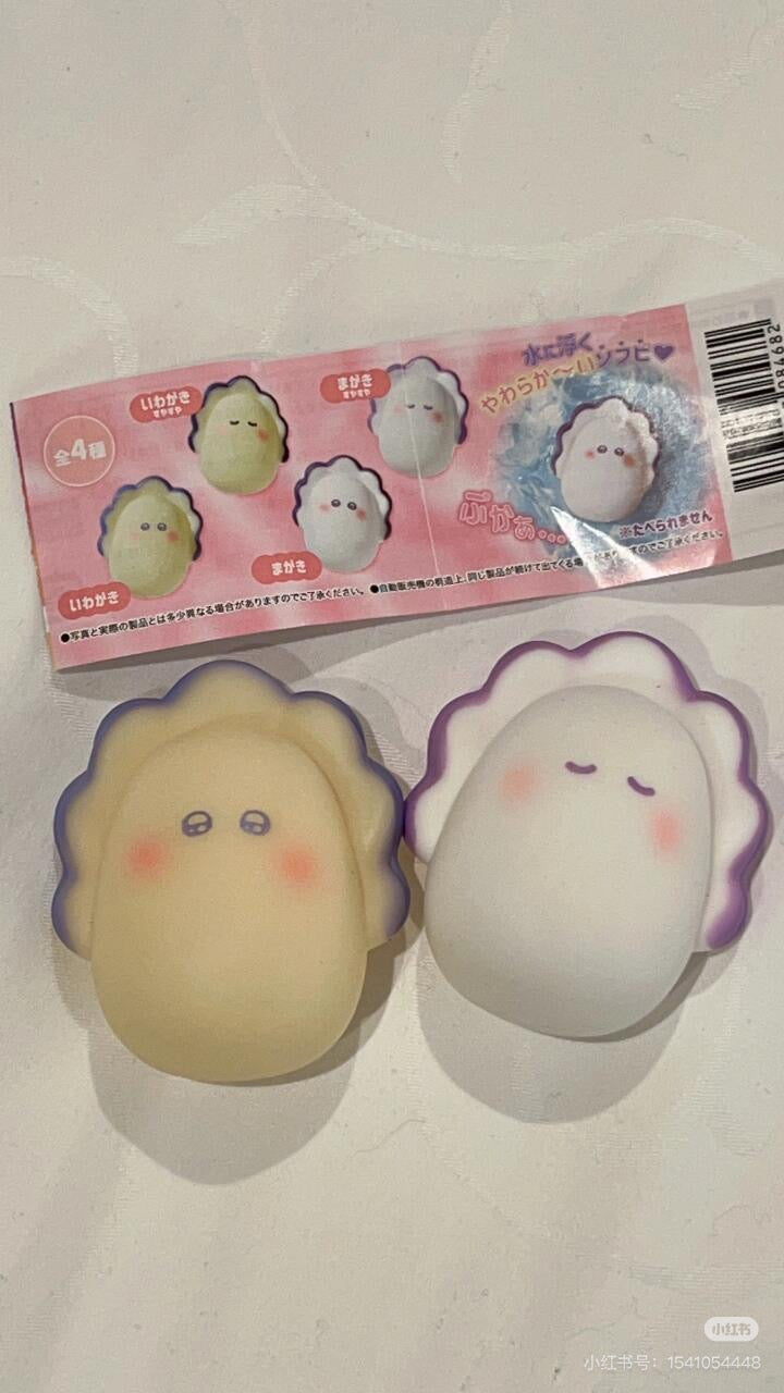 和食屋|Pukapu Oyster Figure可浮水牡蛎生蚝宝宝软糯捏捏盲盒/全4种|1枚入