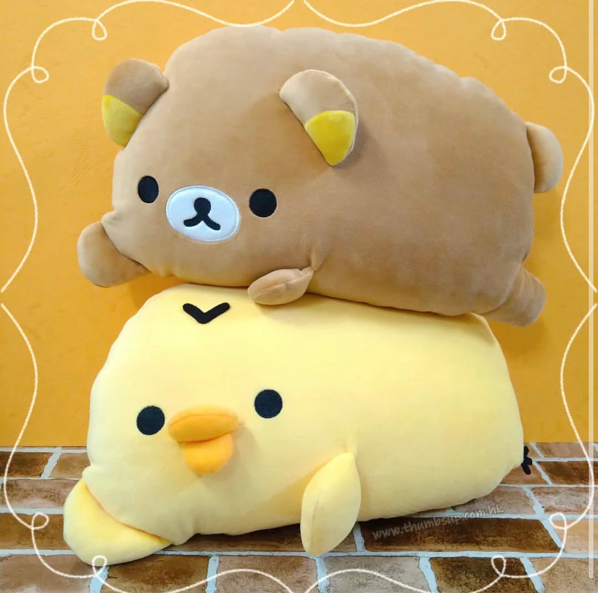 Rilakkuma轻松熊|Tonikaku Dara Dara Series - Relaxation Cushion for Comfort Time - Rilakkuma San-X舒适慵懒生活系列超好摸毛绒玩偶抱枕/靠垫/午睡枕|约220mm x 380mm x 100mm
