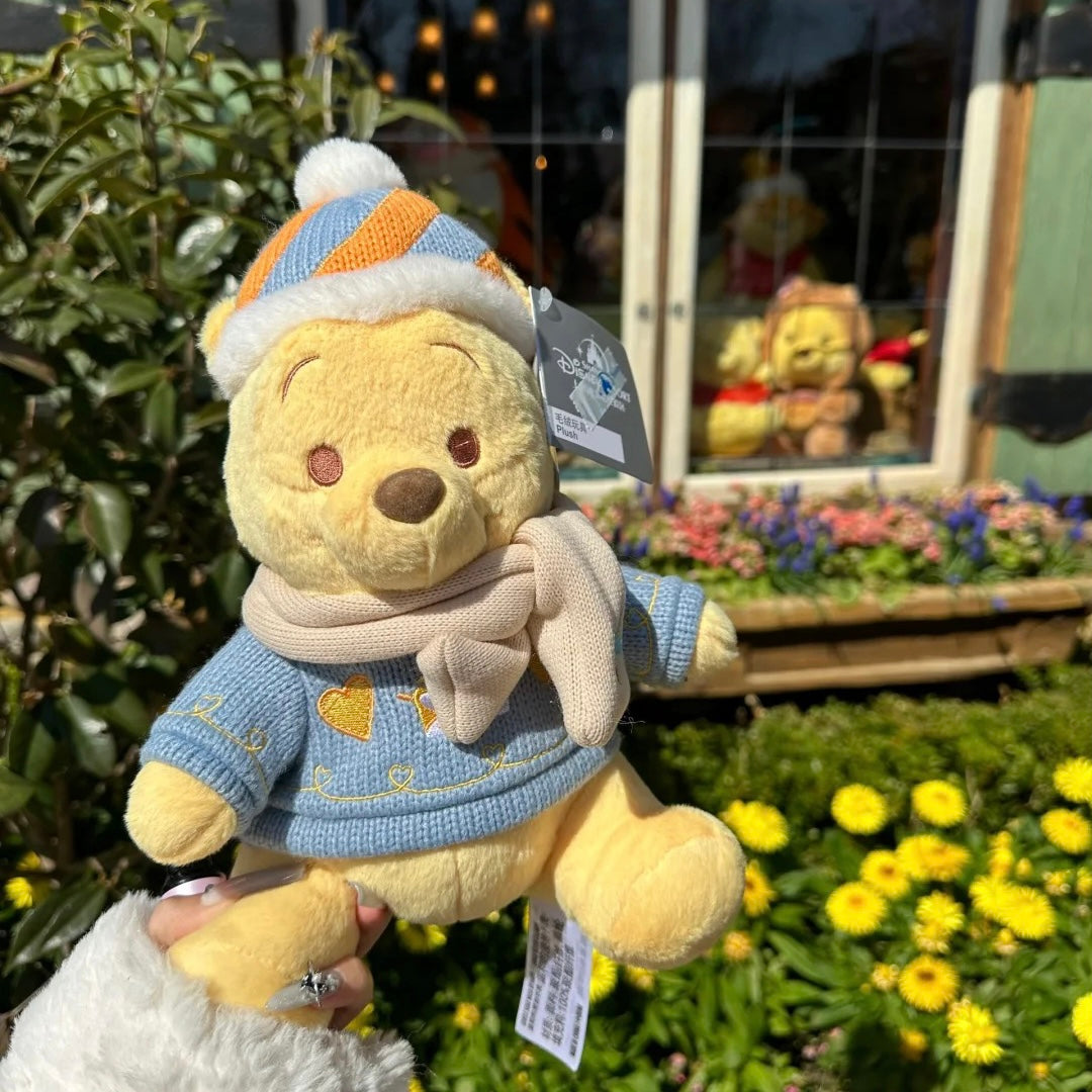 Disney SH|winnie the pooh冬日毛衣围巾噗噗公仔/玩偶
