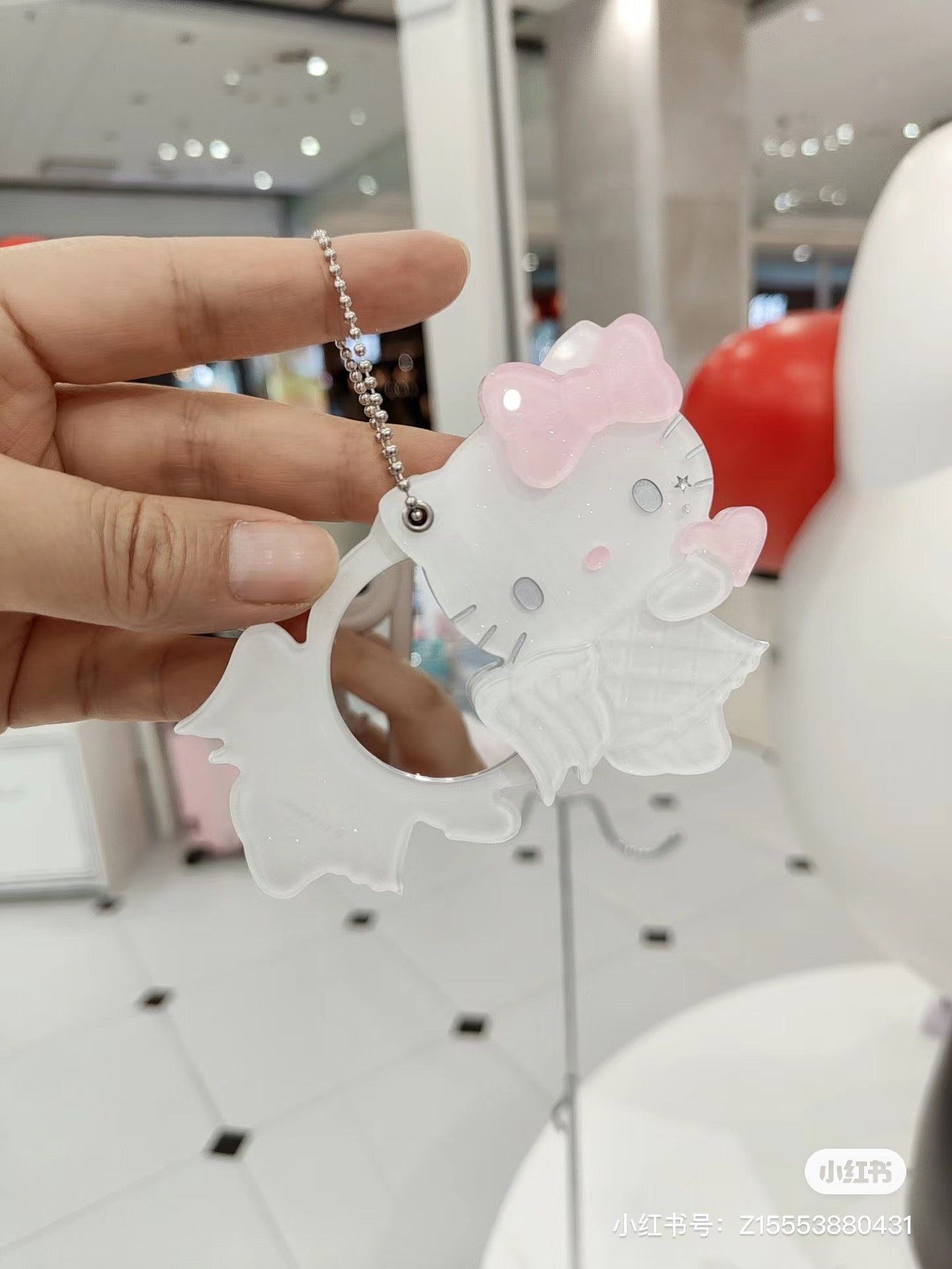 Hello kitty凯蒂猫|Sanrio Hello Kitty Slide Mirror/ Angel and Little Devil天使恶魔闪闪滑动随身镜|约8.6 x 6.0 x 1.0cm