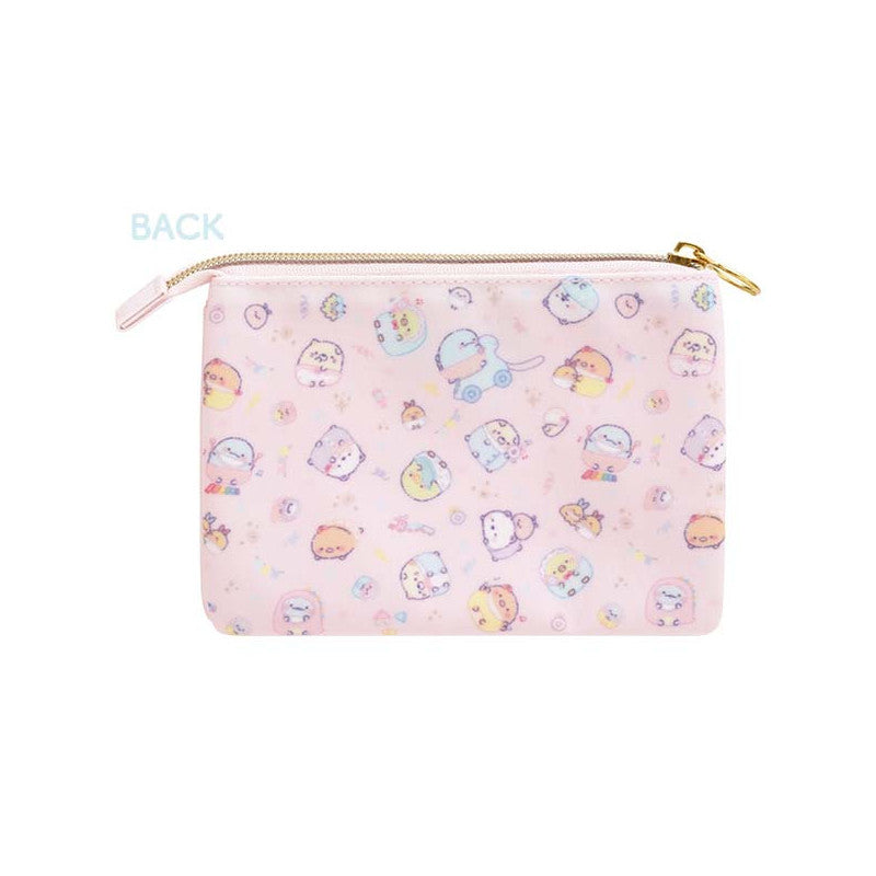 角落生物|防水多层设计多功能化妆包/单独搭扣设计可直接取物/取纸巾/反面也很美|约110 x 160 x 15 mm