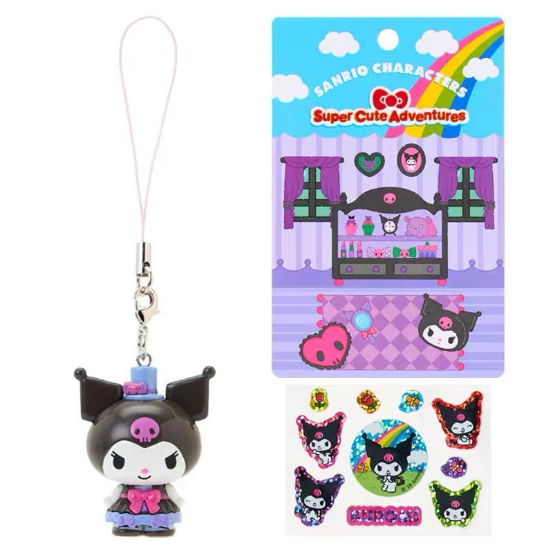 Sanrio|Supercute Adventures My Dream Smartphone Strap & Sticker Set|3.3×2.3×4cm approx.