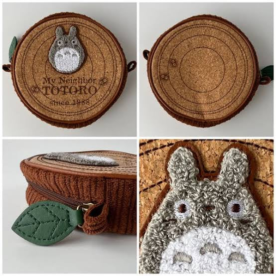My neighbor totoro|宫崎骏刺绣龙猫树根圆盘零钱包/有挂链口可以改造成斜背包|約10 x 10 x 6 cm