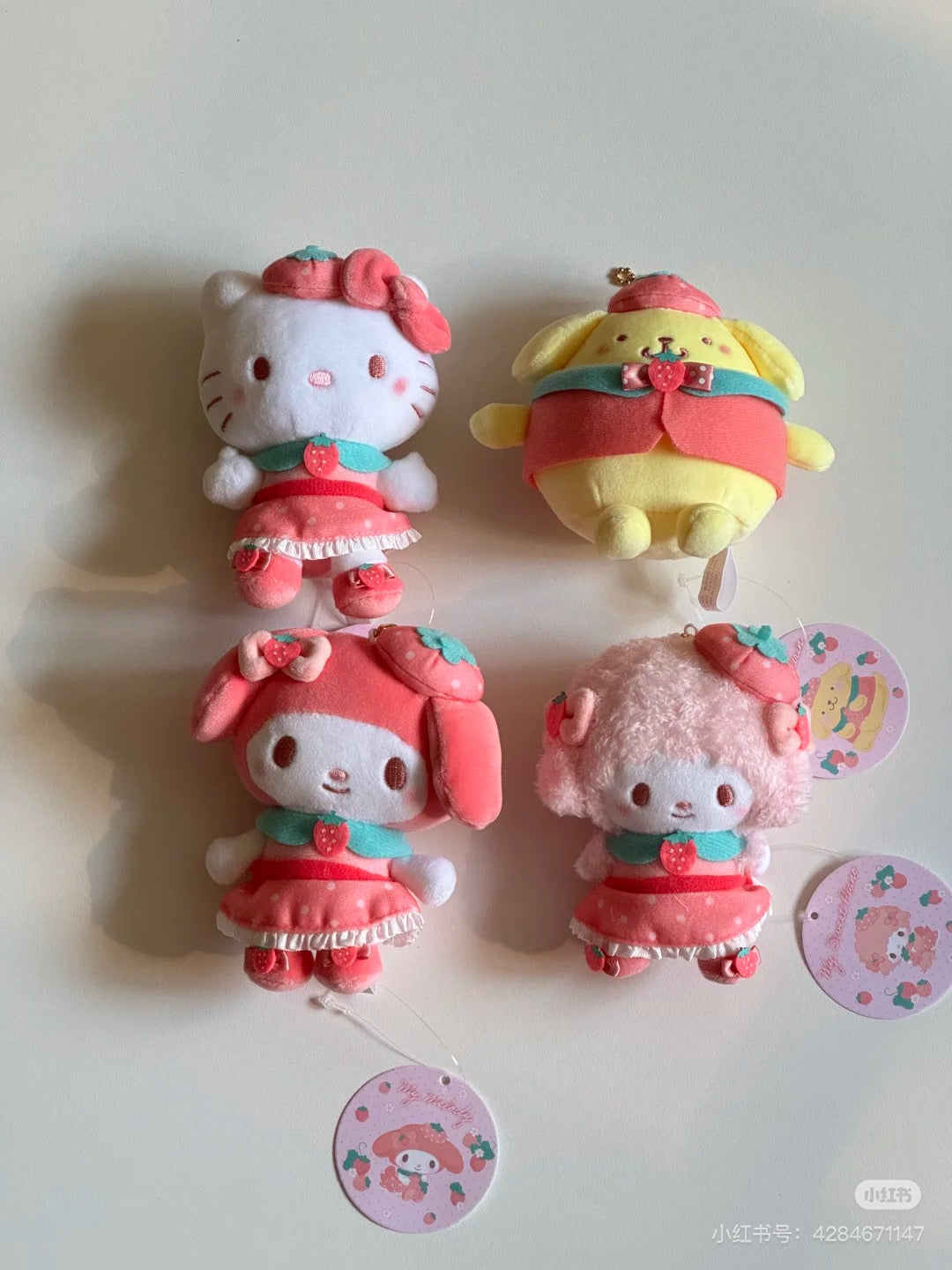 Sanrio|Strawberry Cheek Squishy Mascot Holder /Plush Keychain|Height Approx. 10cm