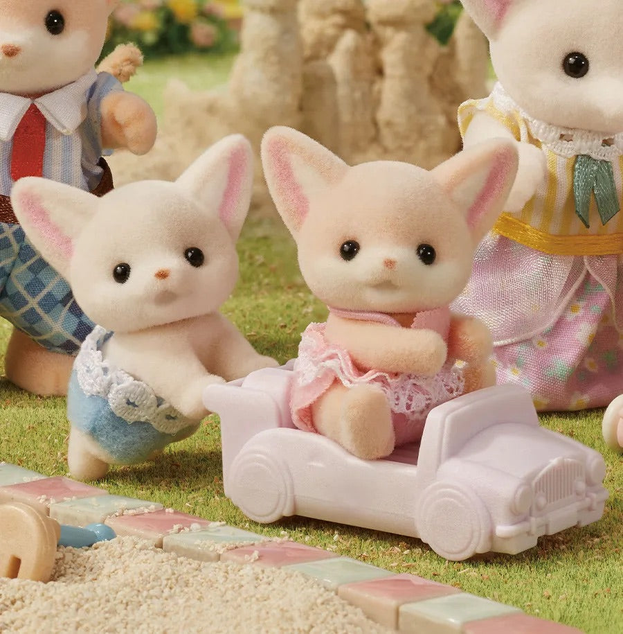 SylvanianFamilies森贝儿家族|Fennec Fox Twins耳阔狐双胞胎宝宝推车套组/玩具/过家家5697