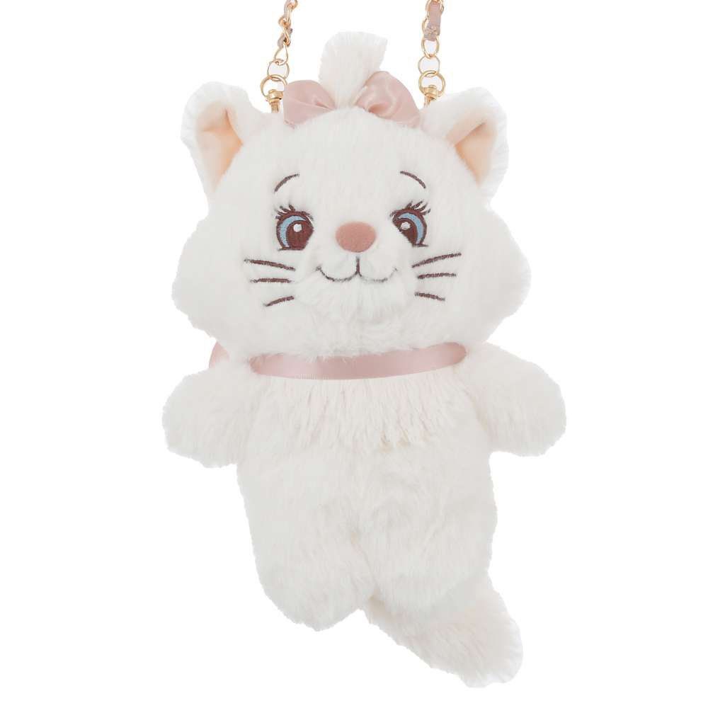 Disney迪士尼|Fluffy Plush Shoulder Bag Cinderella Pochette毛茸茸路西法猫/玛丽猫毛绒玩偶链条包/斜挎包|縦約21×横17.5×厚み7.5(cm