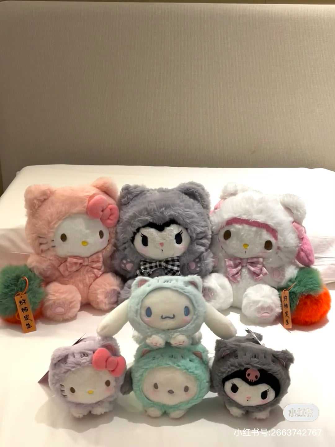 Sanrio|2024限定肉球猫咪/猫咪日系列可爱大脸挂件/包挂|约11.5 x 9.5 x 6.5cm