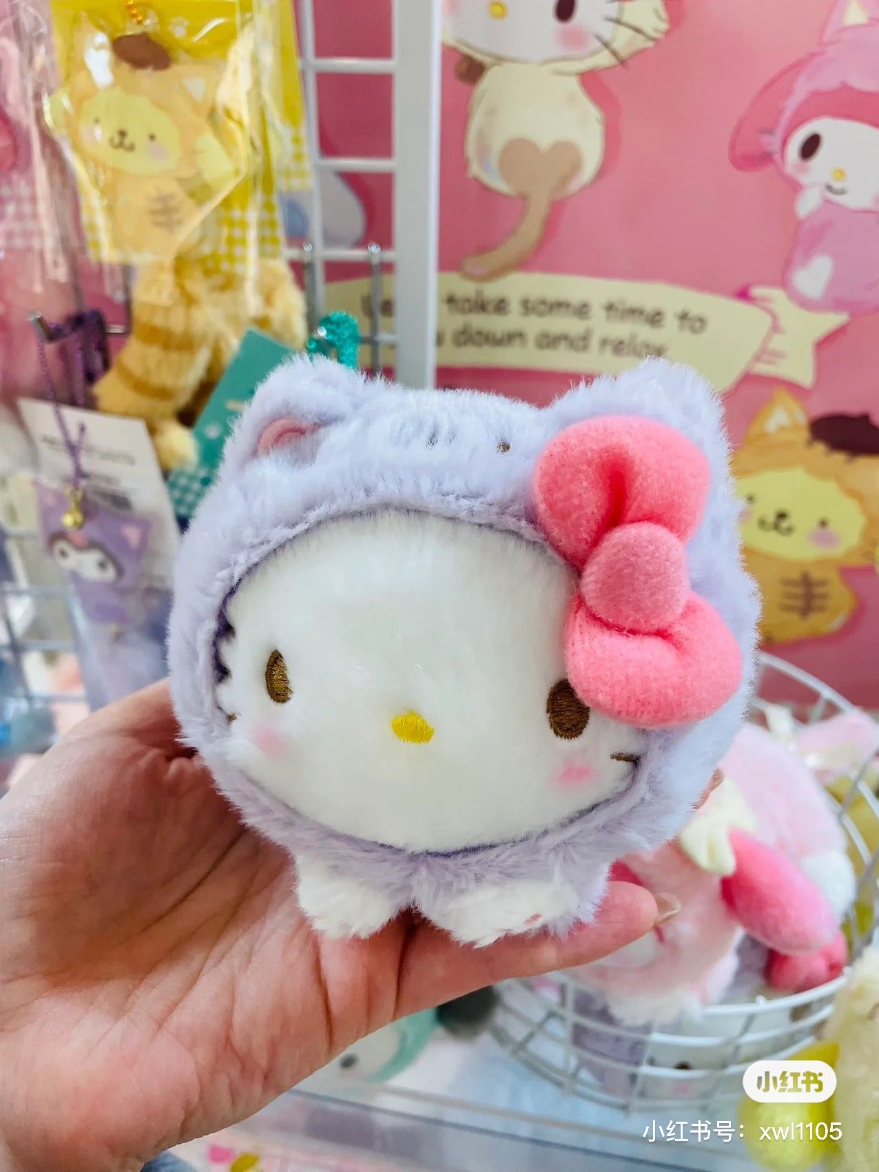 Sanrio|2024限定肉球猫咪/猫咪日系列可爱大脸挂件/包挂|约11.5 x 9.5 x 6.5cm