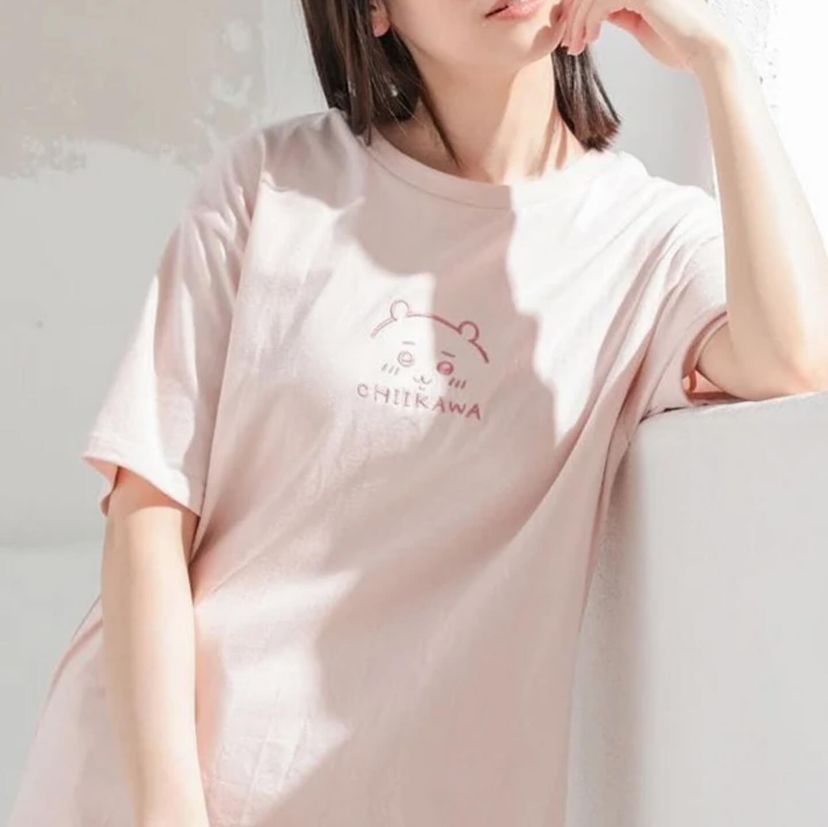 Chiikawa 吉伊卡哇|精致立体刺绣角色图案T恤/Tshirt