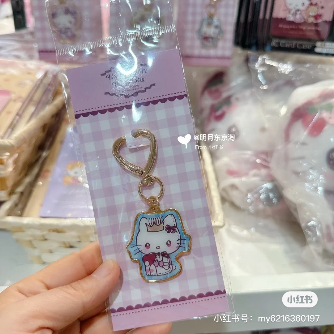 Sanrio|Hello Kitty x Dolly Mix Metal Keychain/Keyring | 3.8×0.2×4.2cm approx.