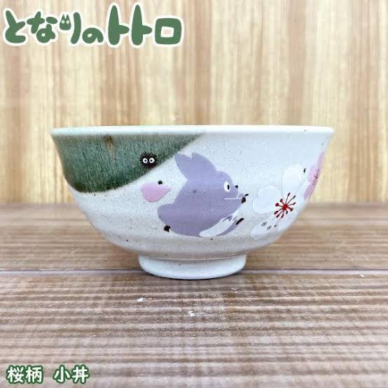 My neighbor totoro|吉卜力宫崎骏龙猫和风樱花日本制美浓烧陶器/陶瓷茶碗|約Φ128×H80(mm)