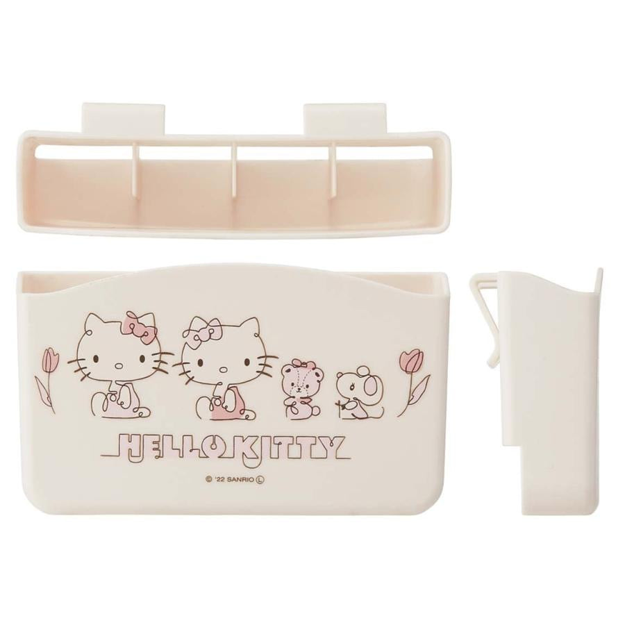 Hello kitty凯蒂猫|挂壁式调料耐热易清洗收纳盒/小物收纳盒|约幅12.5×奥行4.0×高さ7.3cm