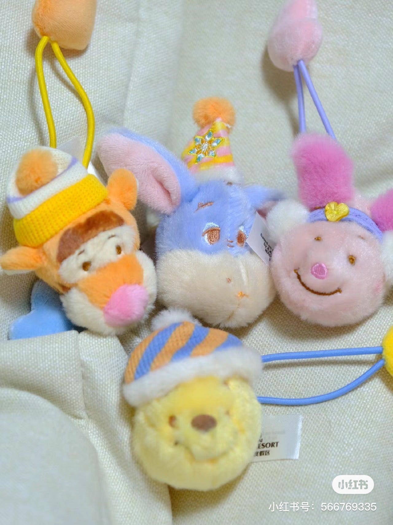 Disney SH|winnie the pooh冬日噗噗发圈4枚组