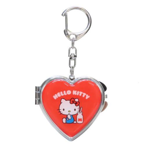 Sanrio|Hello KittyHeart-shaped mirror keychain/keyring| 50x95x8mm approx.
