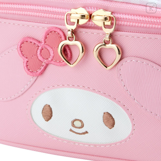 Sanrio|粉色Melody美乐蒂皮质感收纳包/化妆包|约18×10.5×10cm