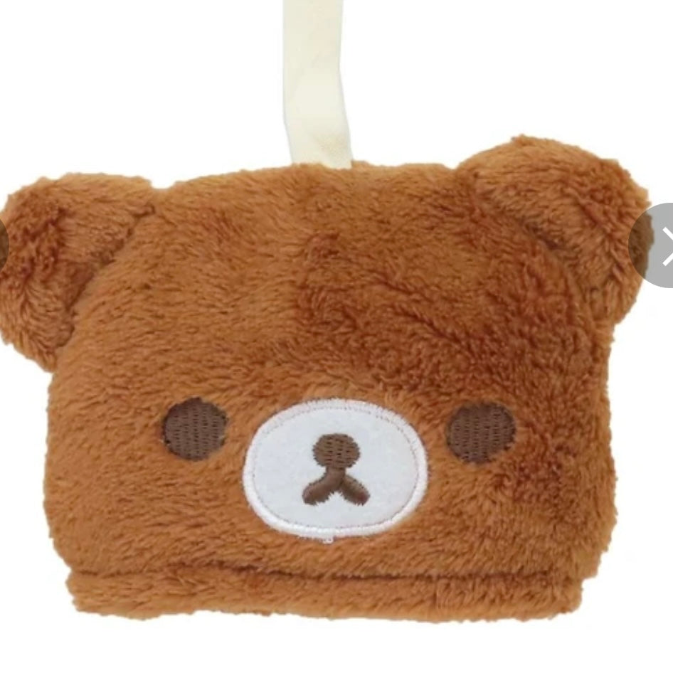 Rilakkuma轻松熊|可收起式便携收纳/特殊抗菌防臭加工/便携可挂小毛巾/小刺绣图案擦手巾/吸水巾|打开后約9.5×12cm