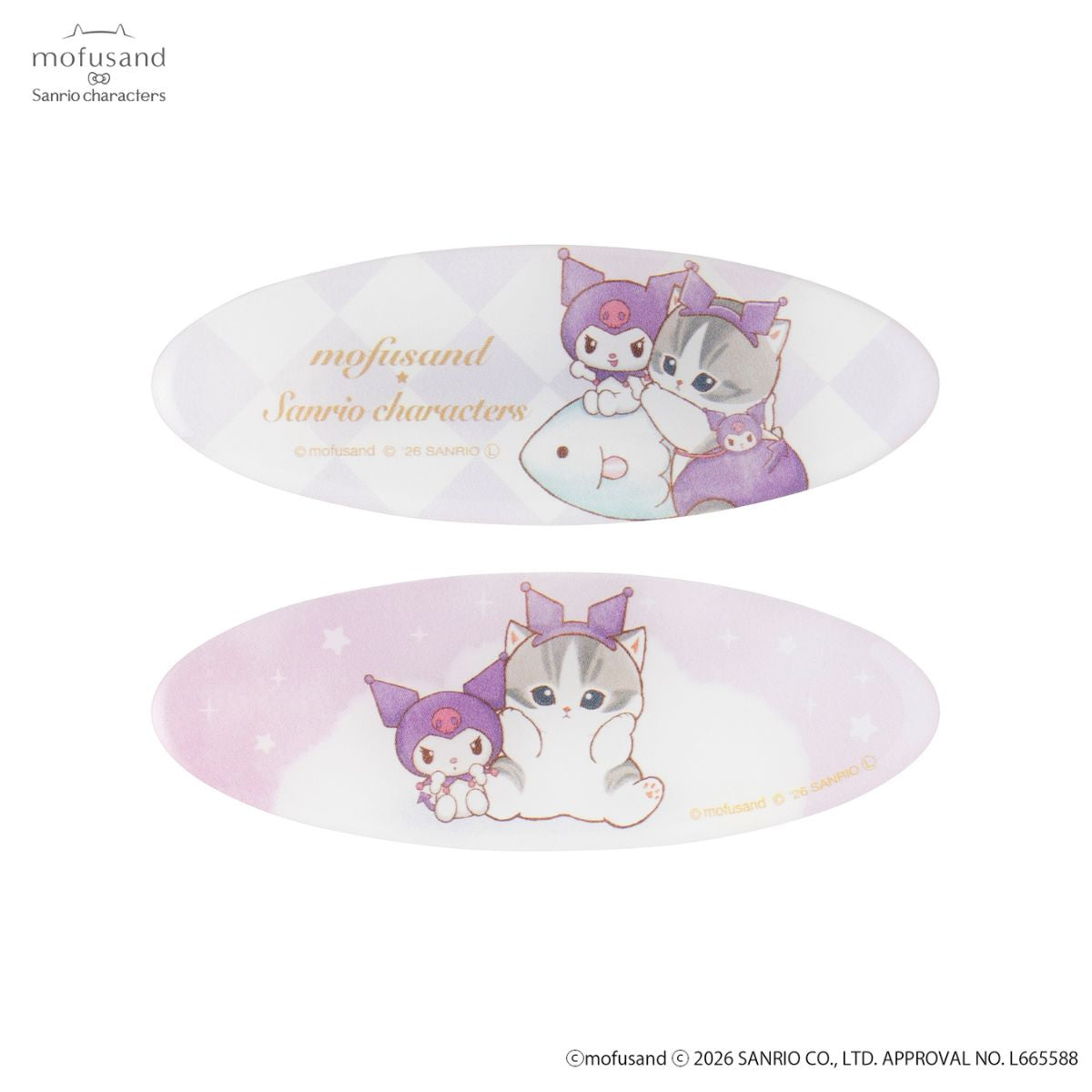 Mofusand| Sanrio Characters Oval Hair Clip Set|H26×W71mm approx.