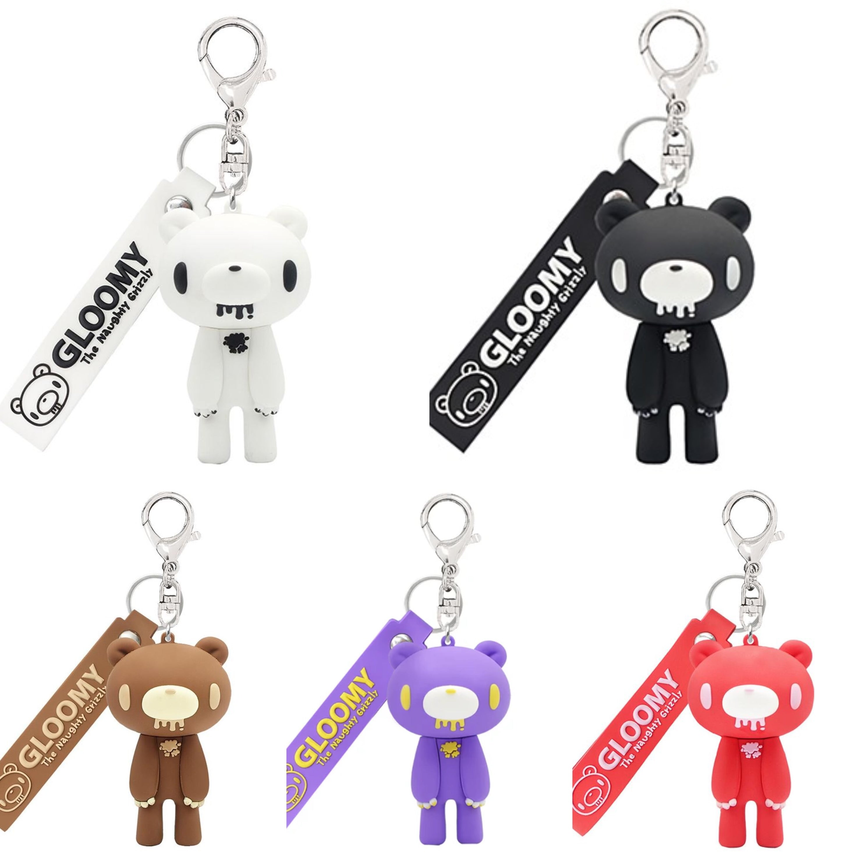 Gloomy Bear|"GLOOMY The Naughty Grizzly" Keychain/Keyring|8 × 8 × 8 cm approx.