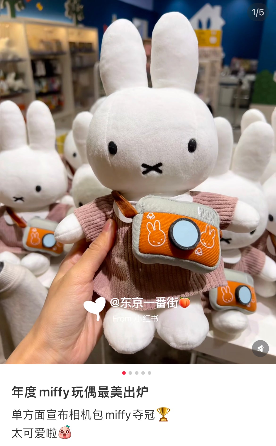 Miffy|Camera Plush Dolls/Plush Toy|W18 x H29 x D10 (cm) approx.