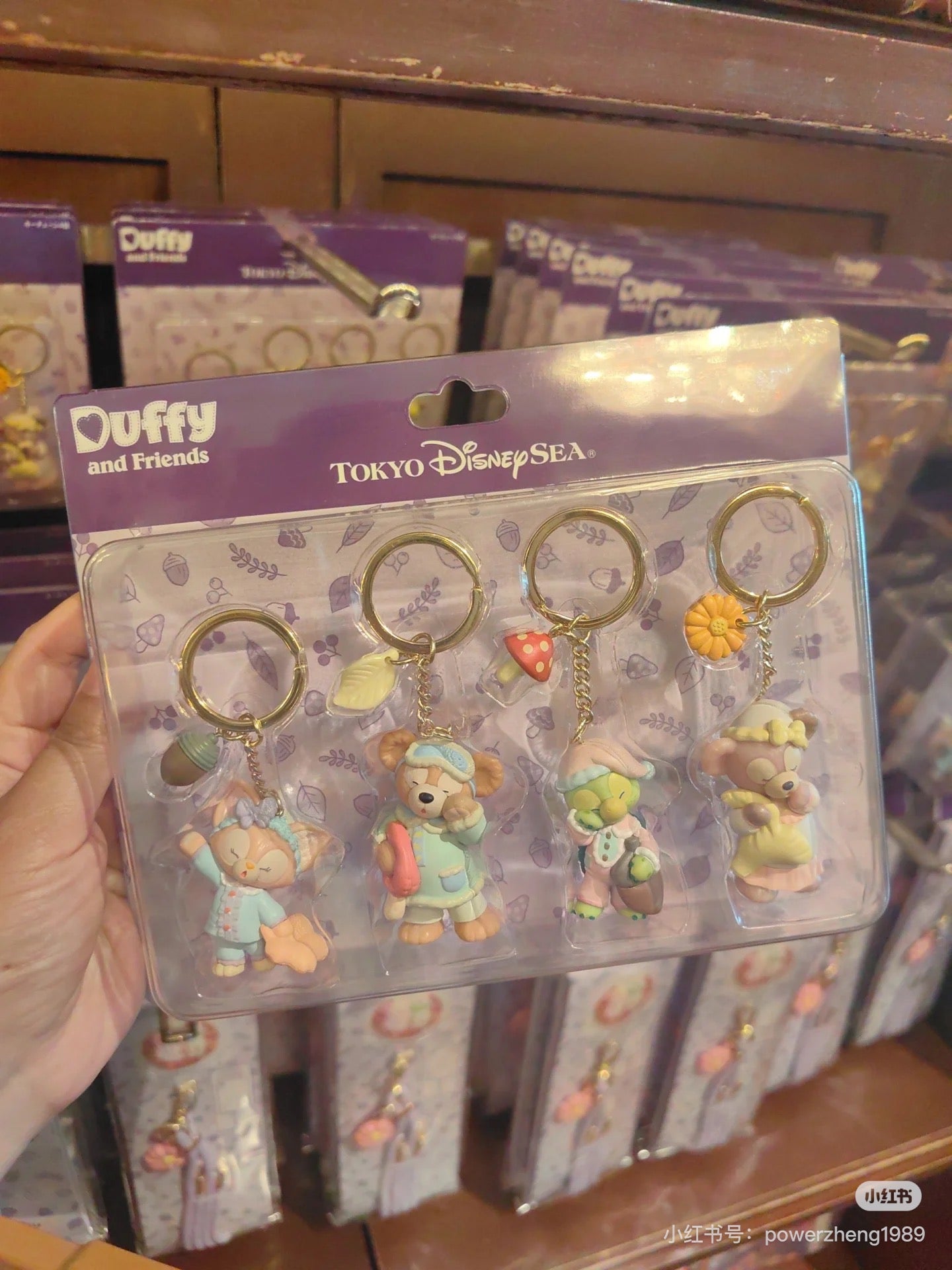 Disney迪士尼|2024东迪秋日睡衣派对系列/Duffy和朋友们钥匙扣/钥匙链套装|4枚入