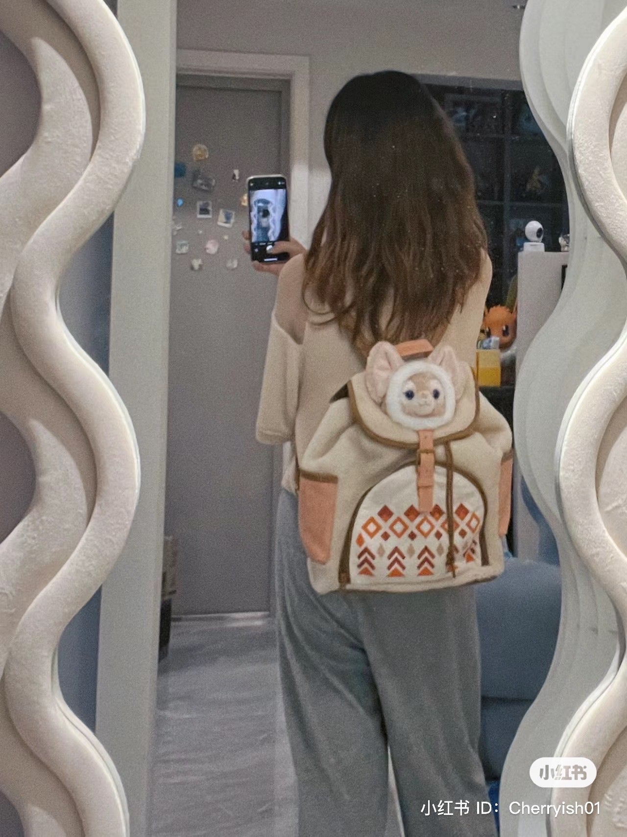 Disney SH|小小梦想家系列毛茸茸贝儿多功能双肩包/书包/大容量耐装