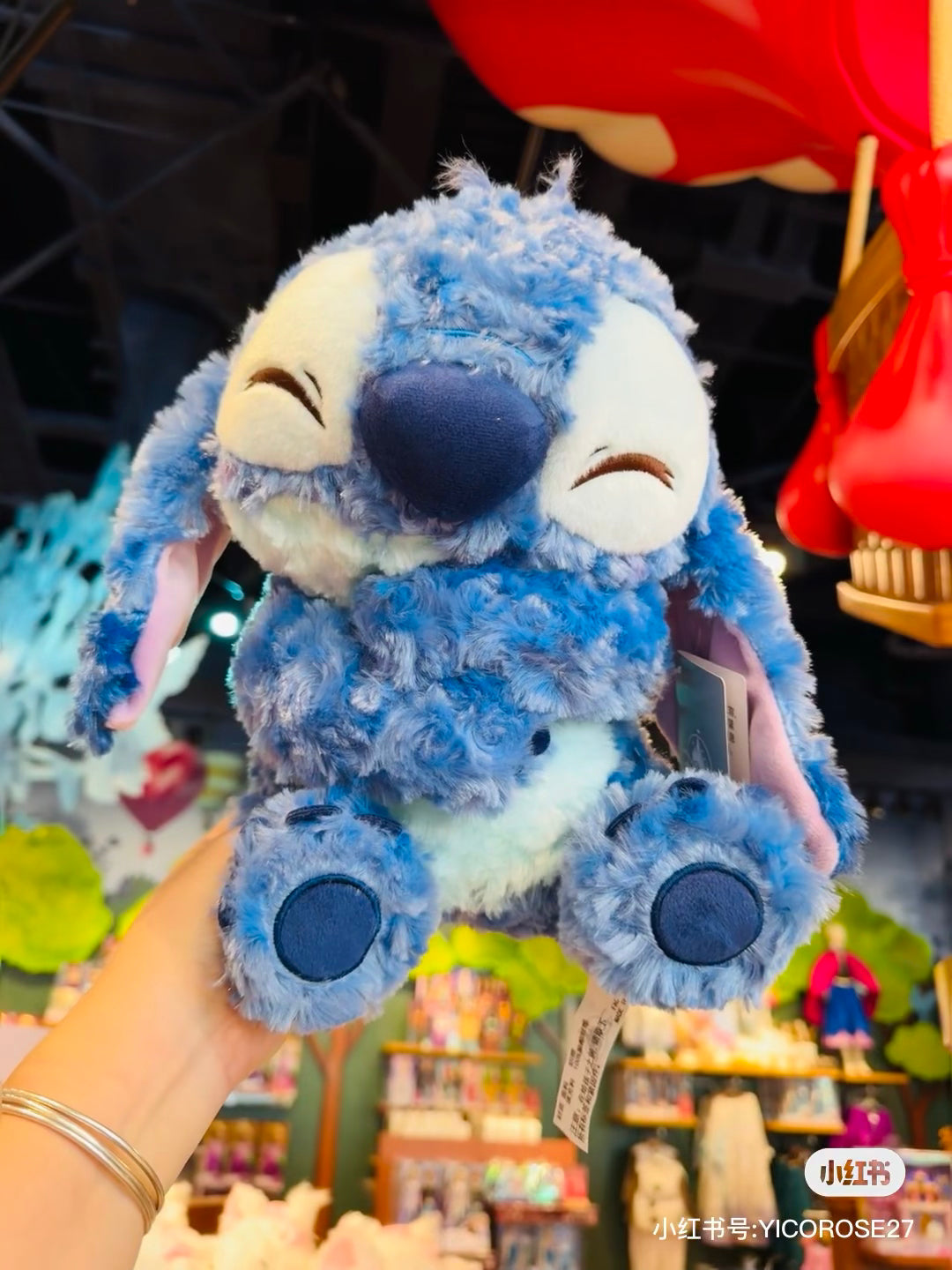 Disney|东迪眯眯眼抱抱你系列/卷毛玫瑰绒公仔/玩偶|約35×35×27cm