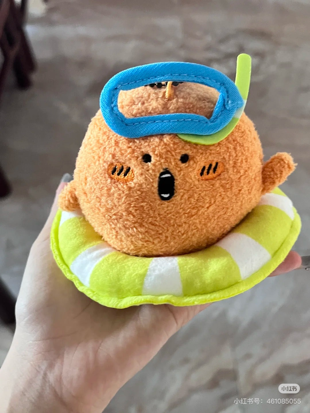 Nagano嘲讽熊|Market Petit Mini Mascot游泳圈薯饼可乐饼毛绒挂件/包挂|约H95×W100×D100mm