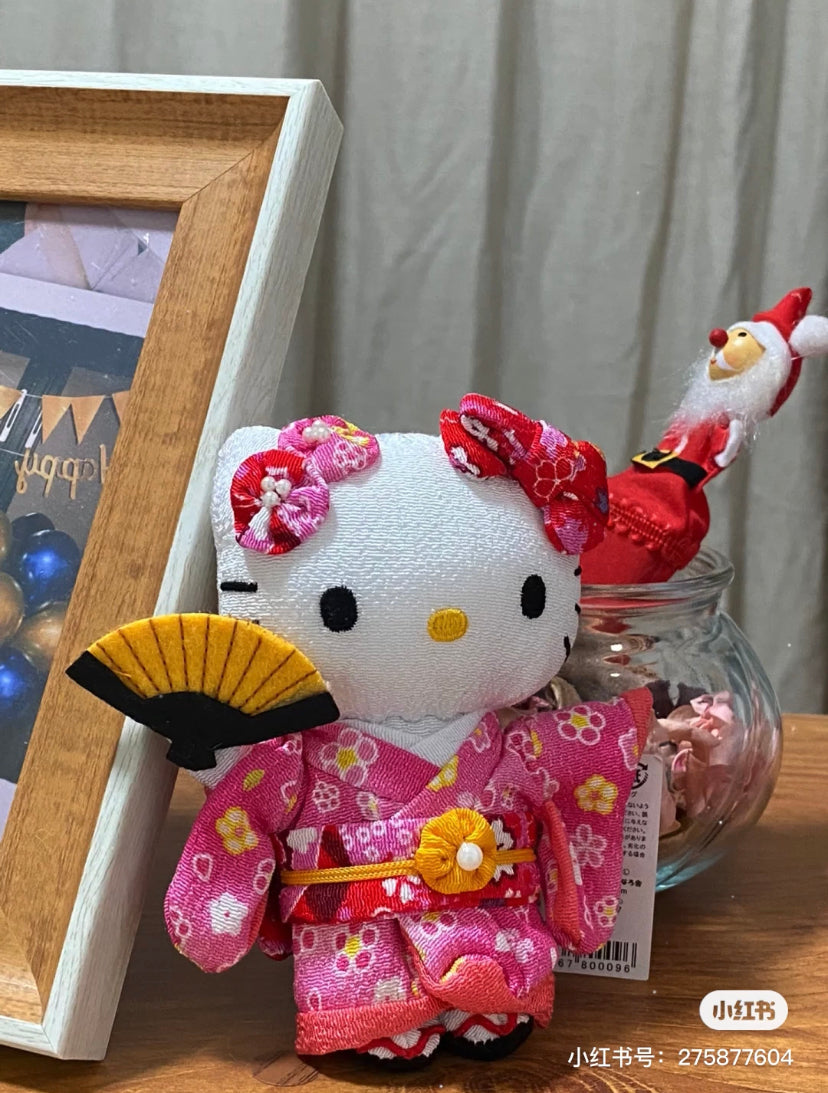 Hello kitty凯蒂猫|复古和服扇子挂件|约9×5×12cm