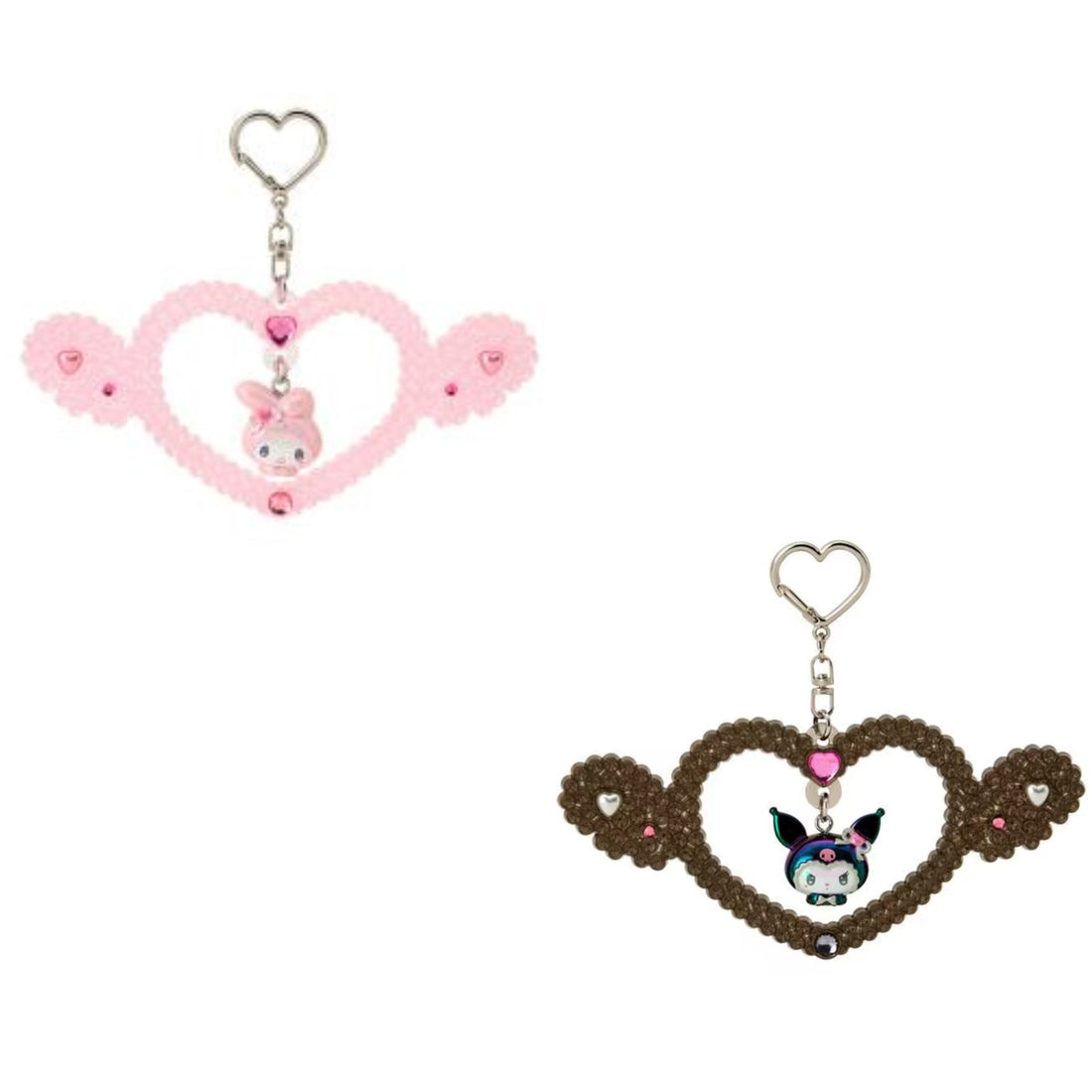 Sanrio|Kuromi & My Melody : Melousa Romiusa Keychain/Keyring|13×1×6cm approx.