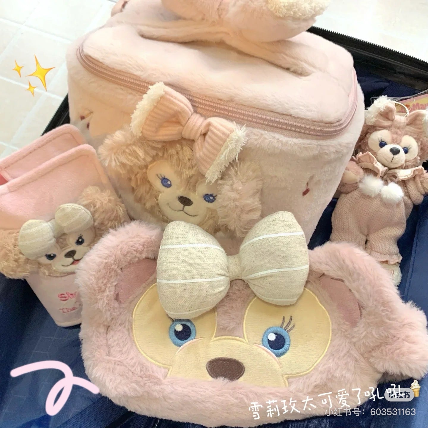 Disney SH|Duffy达菲/ShellieMay雪莉玫/玫玫大容量毛绒笔袋