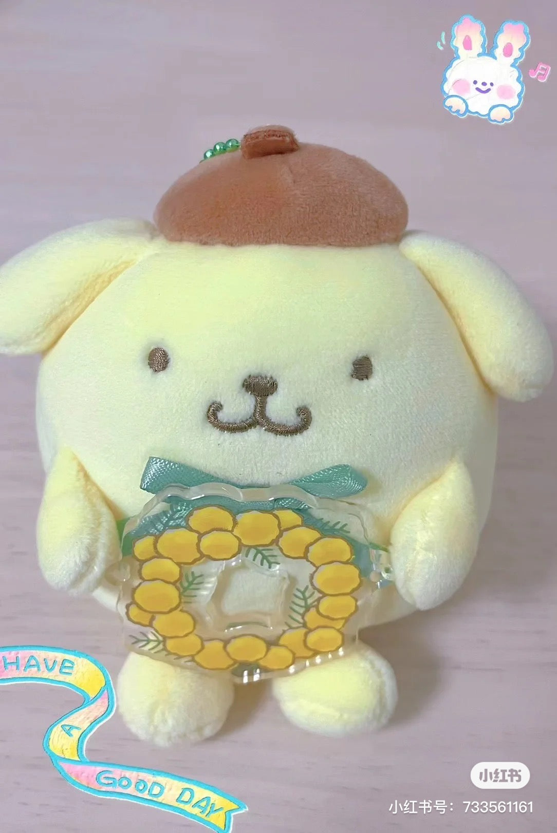 Sanrio三丽鸥|展会限定Pum Pum purin布丁狗手捧花环挂件/玩偶