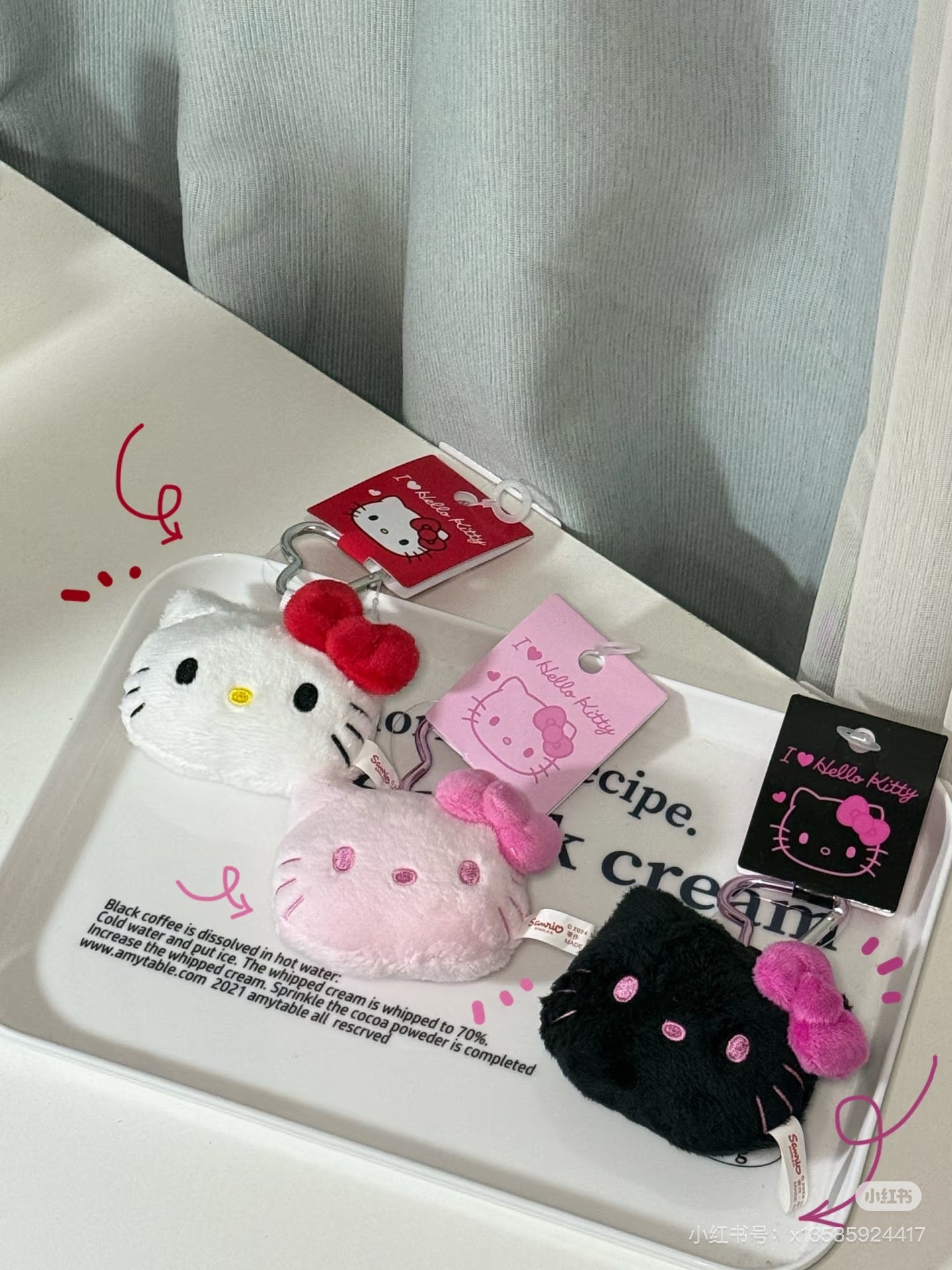 Hello Kitty|I Love Hello Kitty Mascot Holder /Plush Keychain|8×3.5×7cm approx.