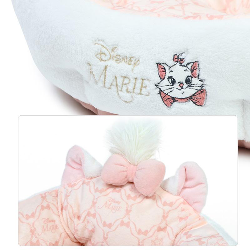 Disney迪士尼|玛丽猫圆形可爱宠物床/带猫耳朵|直径:约45cm 高20cm