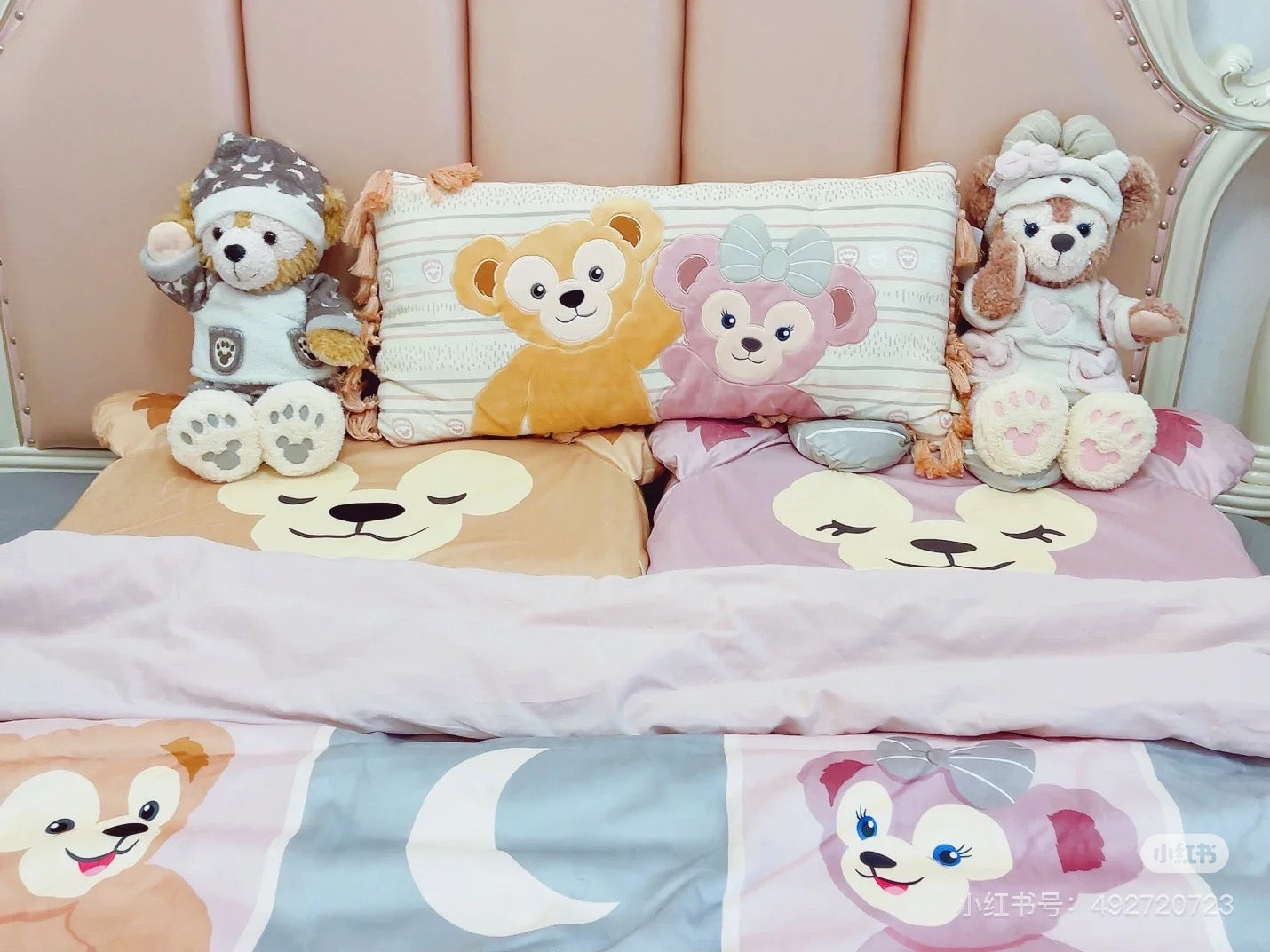 Disney SH|达菲雪莉玫流苏绒面长方形抱枕/靠枕/正反面都可爱