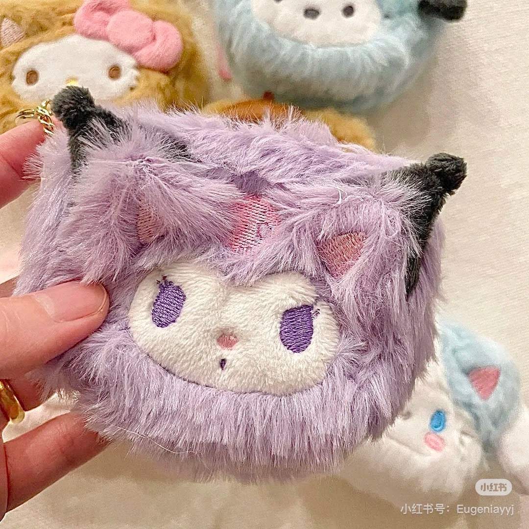 Sanrio|Happy Cat限定毛绒大脸零钱包挂件/钥匙扣