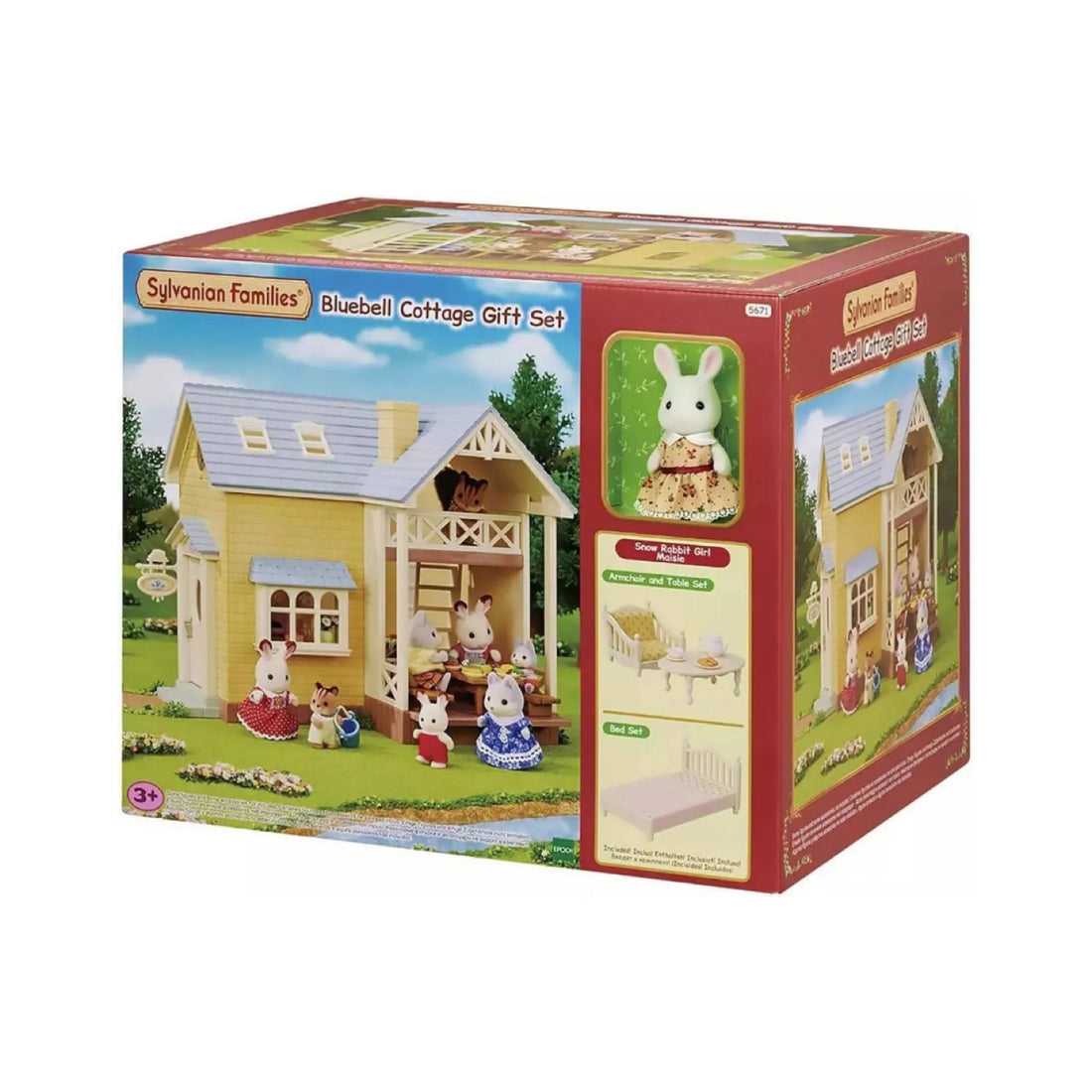 【限时折扣】SylvanianFamilies森贝儿家族|Bluebell Cottage Gift Set-Milk Rabbit风信子别墅+牛奶兔站宝套组/玩具/过家家5671