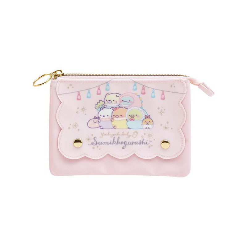 角落生物|防水多层设计多功能化妆包/单独搭扣设计可直接取物/取纸巾/反面也很美|约110 x 160 x 15 mm