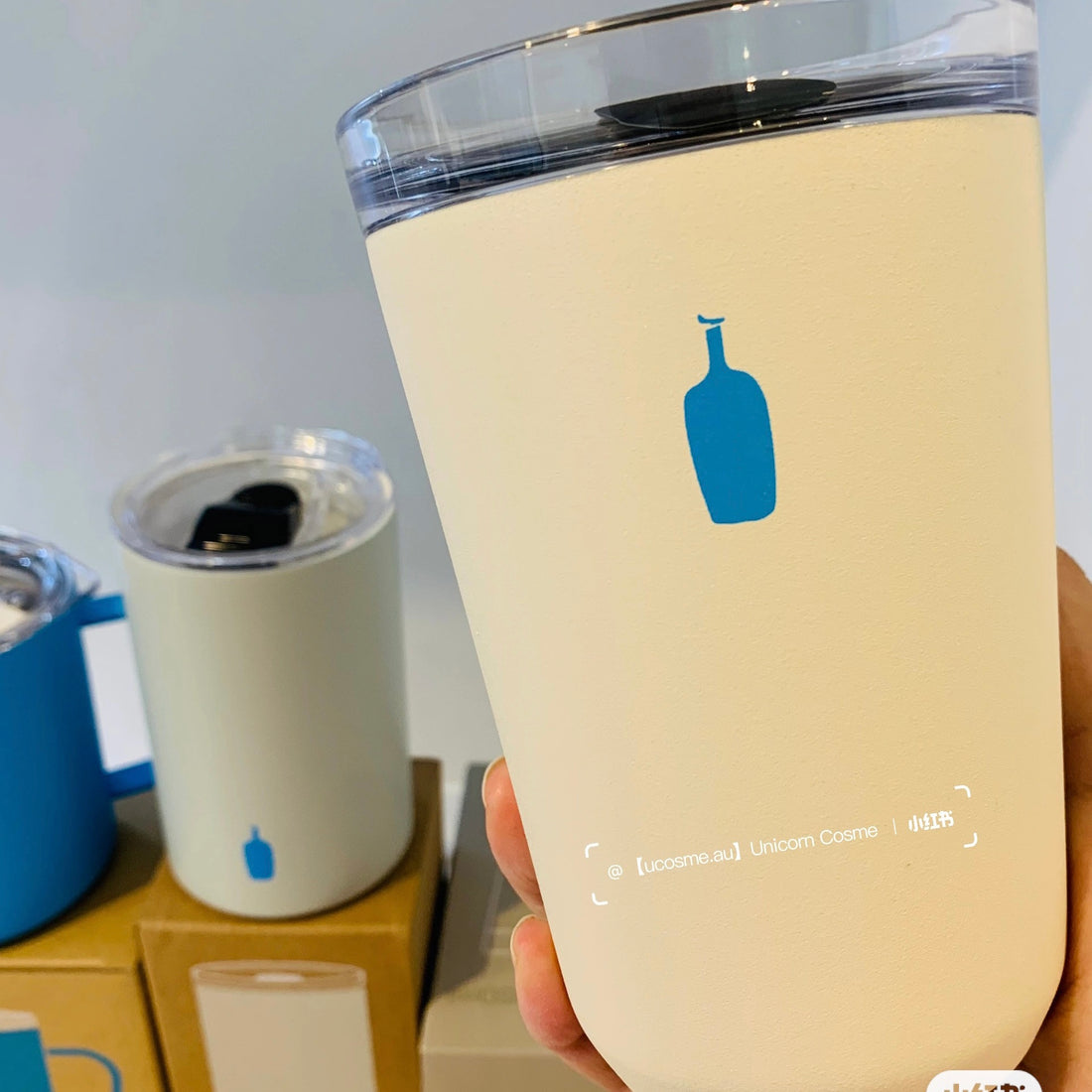 Blue bottle coffee|KINTO TO GO TUMBLER限定奶白磨砂感不锈钢便携保温杯/保冷杯|350ml