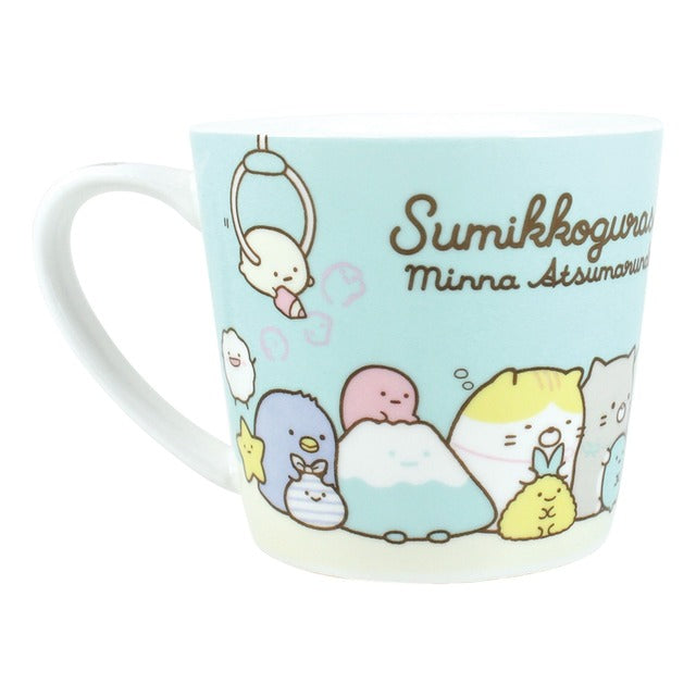 Sumikko gurashi角落生物|广口彩色可爱陶瓷马克杯/手柄也有图案/带彩色角落生物礼物盒|约220ml