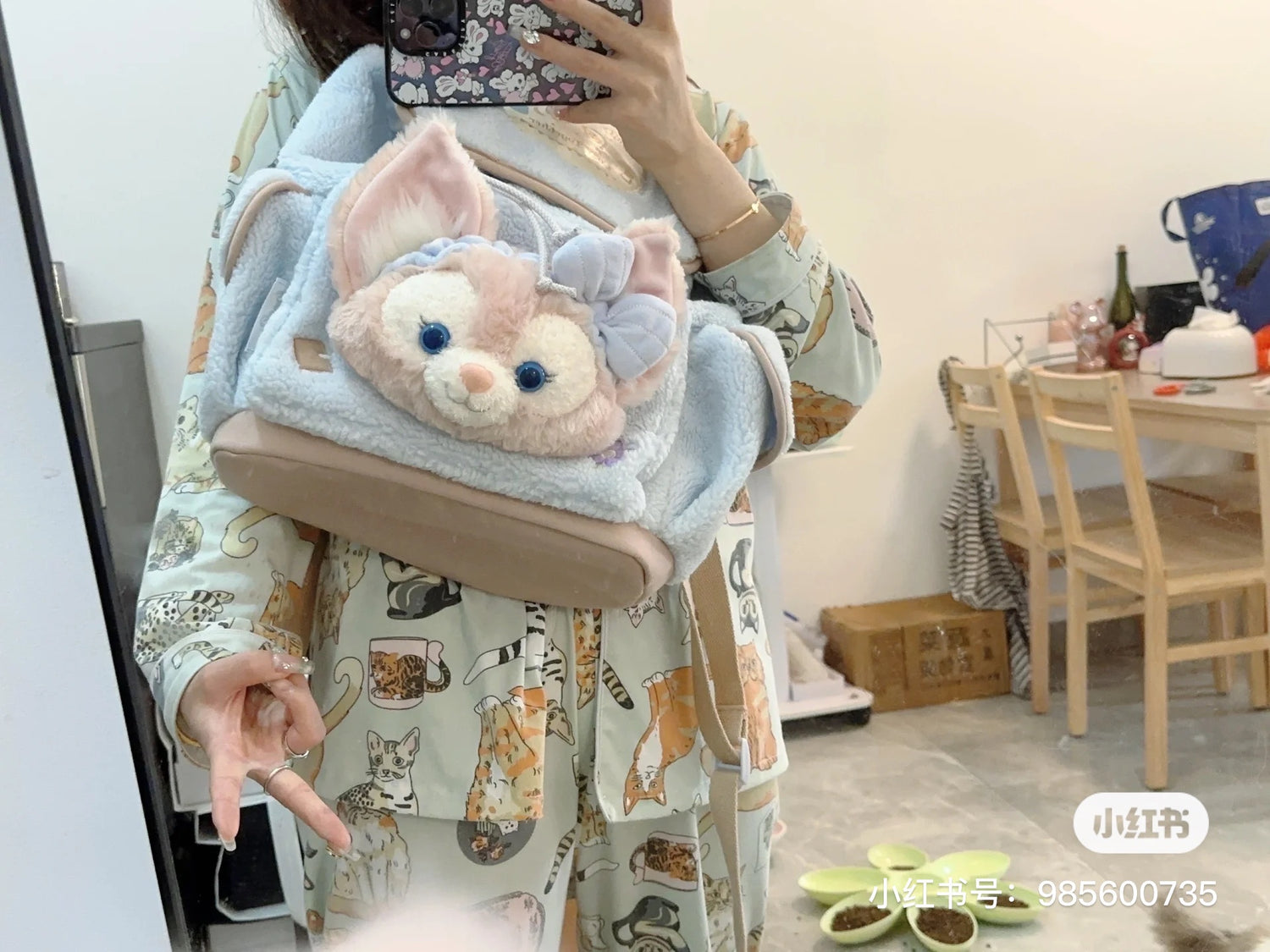 Disney SH|懒懒系列Linabell玲娜贝儿可爱大头书包/双肩包/超美的蓝