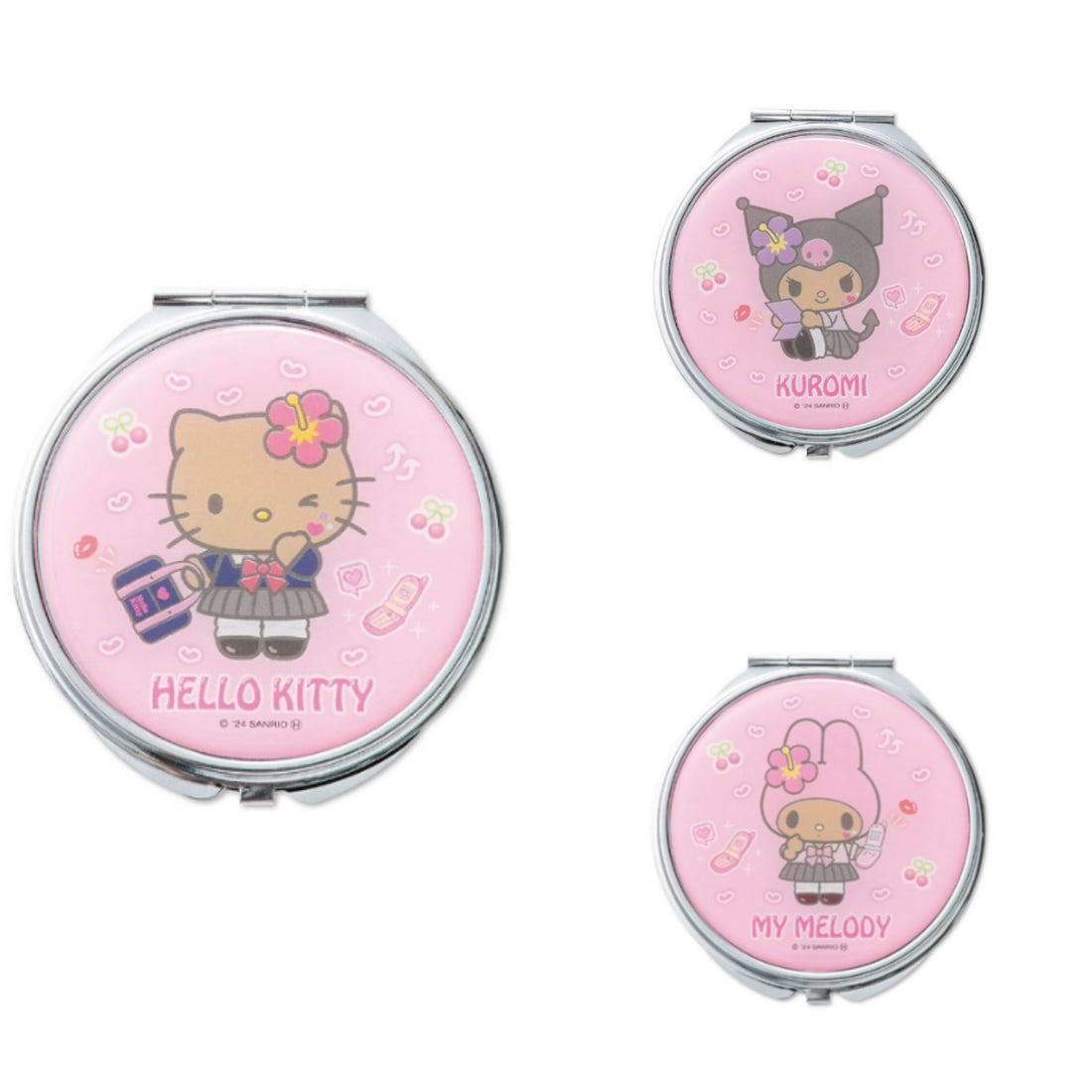 Sanrio三丽鸥|Avail联名黑皮平成辣妹便携镜子|约7.8x7.2cm
