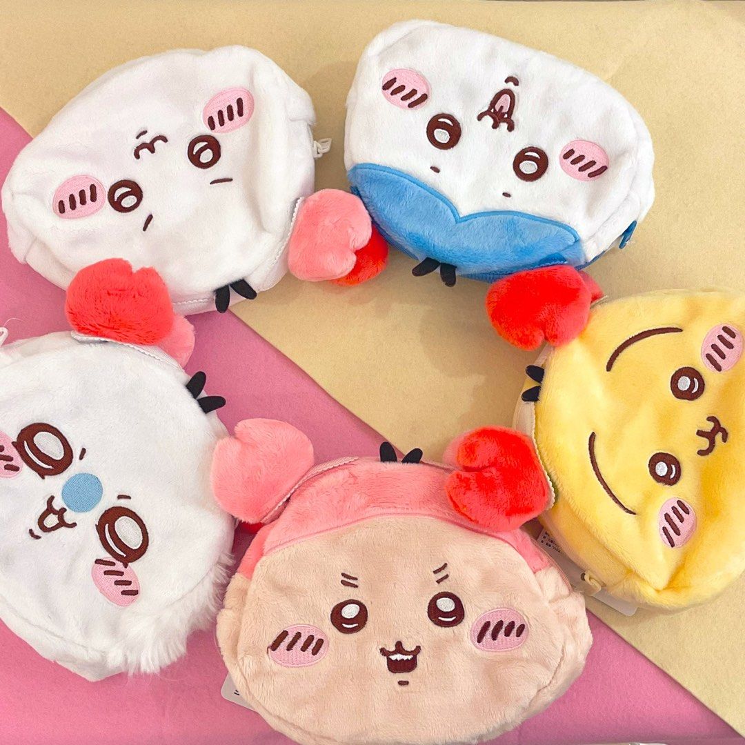 Chiikawa 吉伊卡哇|螃蟹头毛绒大脸收纳包/化妆包/螃蟹角可拆卸|约H180×W170×D60mm