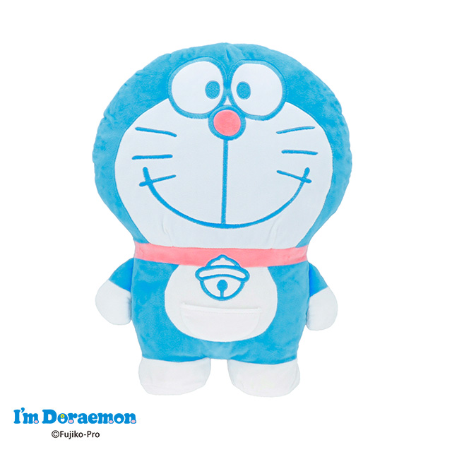 Doraemon哆啦A梦|超好摸扁扁身蓝胖子公仔/玩偶/精致蓝色刺绣线条|約H38×W29cm×D14cm